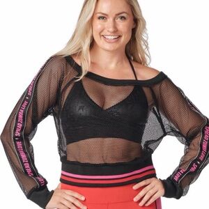 Zumba Fitness Black Mesh Sports Bra